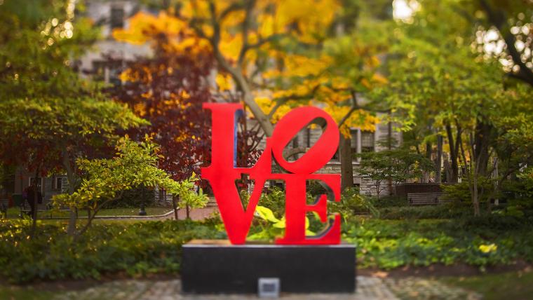 Robert Indiana's "Love" sculpture on College Green