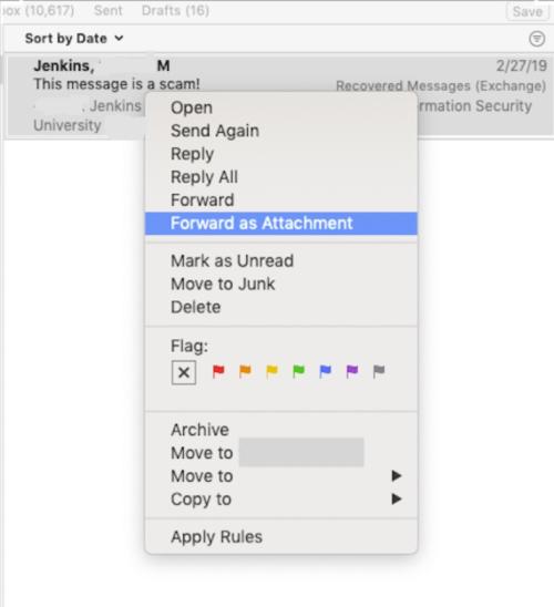 Forward Headers of Apple mail