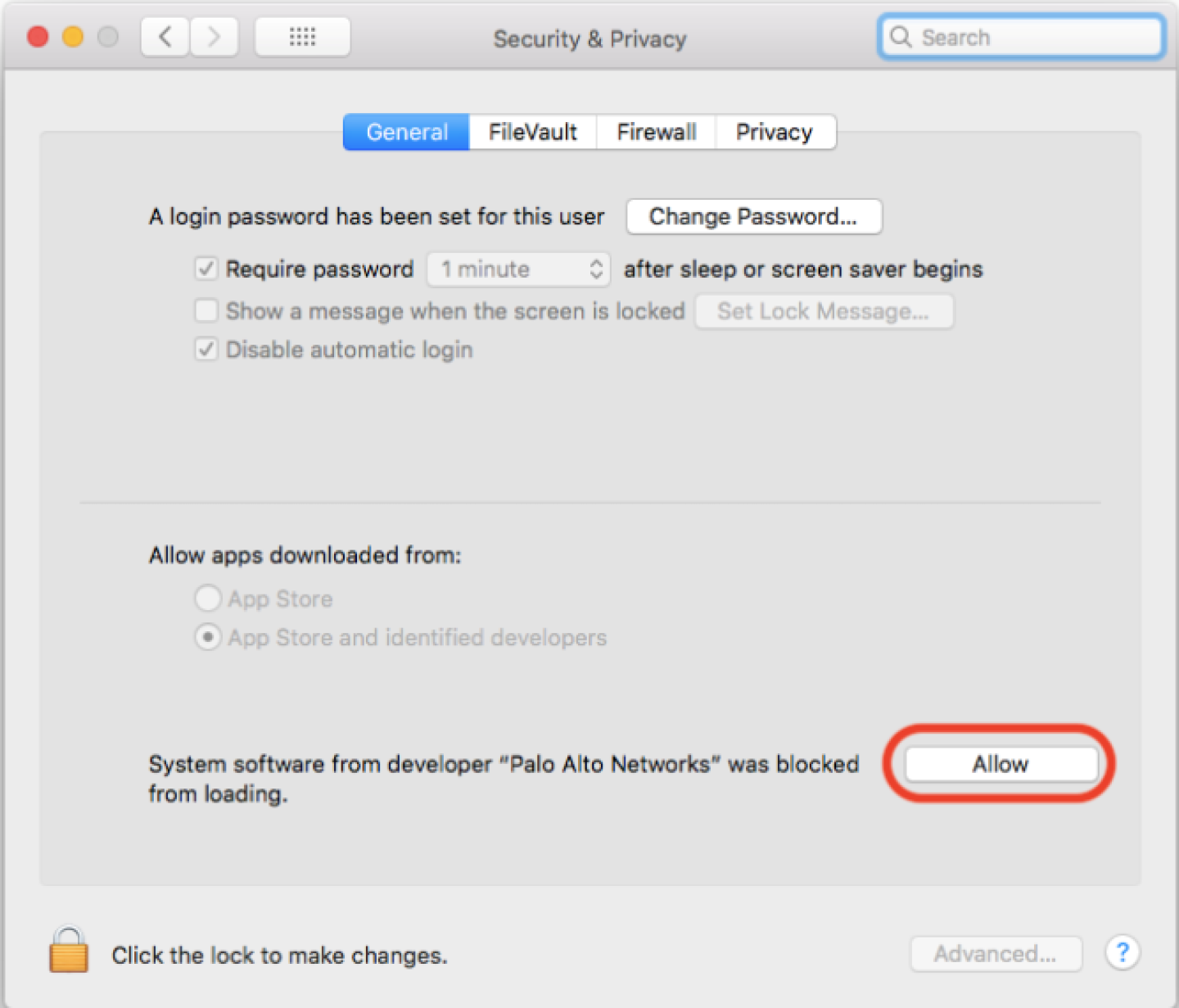GlobalProtect Mac System Preferences