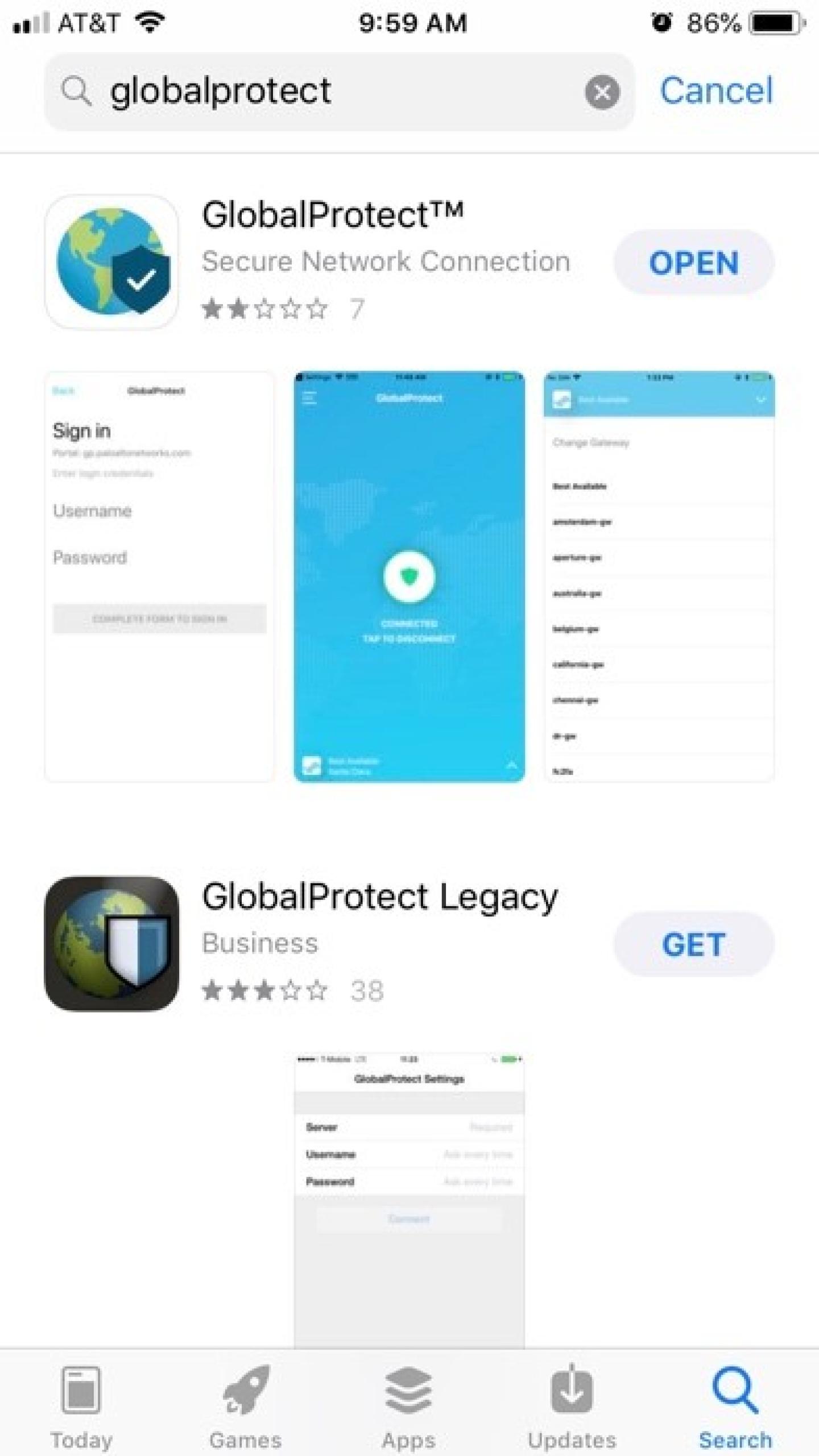 GlobalProtect iOS Install Step 1