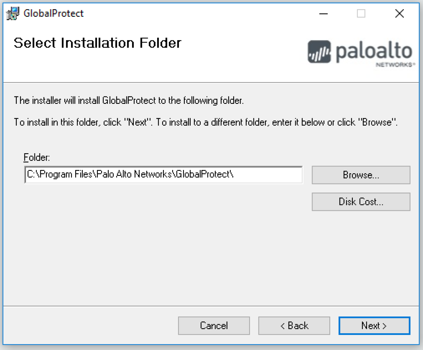 GlobalProtect Windows Install Step 2