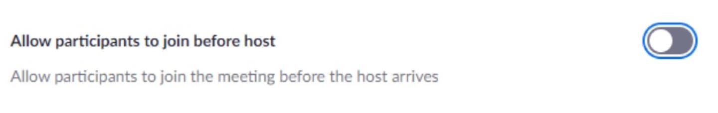 image on how to prevent participants to join before the host