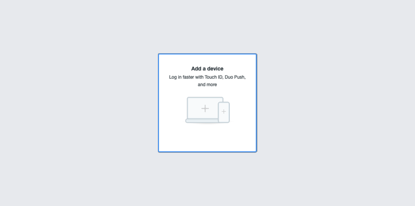Duo add a device screen