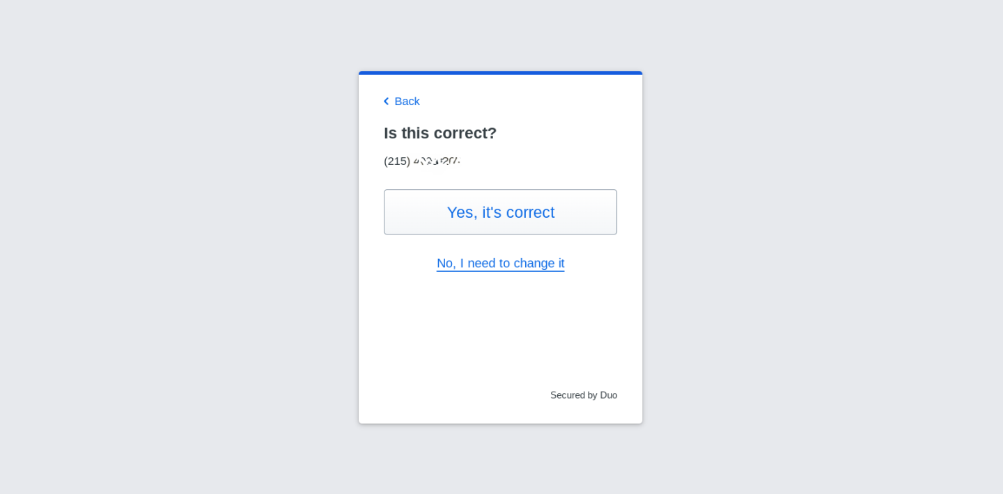 Duo phone number screen