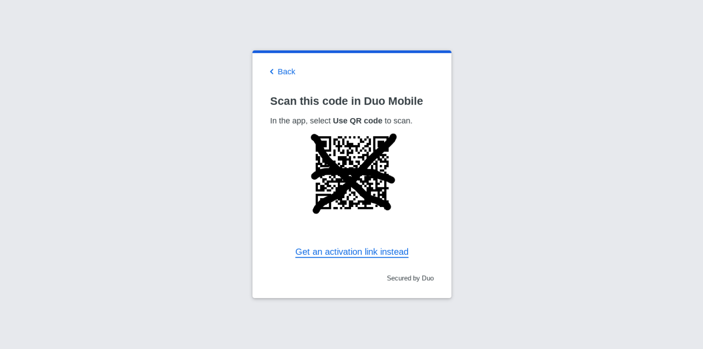 Duo scan QR code screen