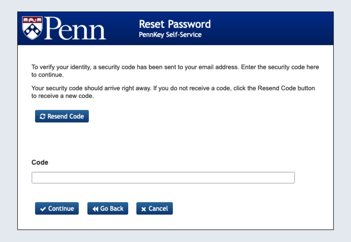 SSPR Identity Verificaiton screen
