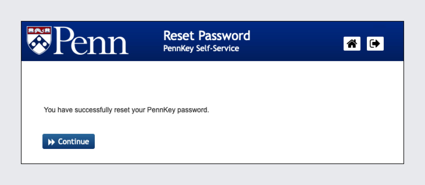 SSPR Reset Succcess screen